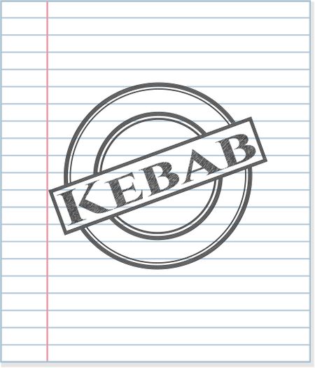 Kebab pencil strokes emblem