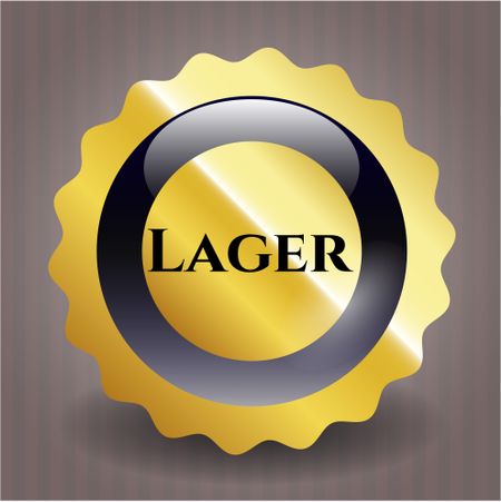Lager gold emblem or badge