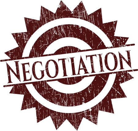 Negotiation rubber grunge texture stamp