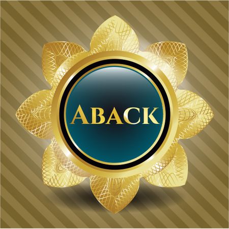 Aback golden emblem