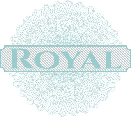 Royal inside money style emblem or rosette