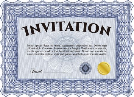 Invitation. Complex design. Printer friendly. Detailed. 