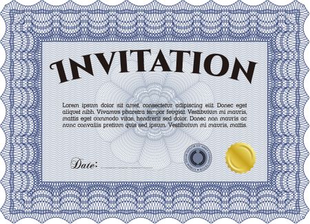 Invitation. Complex design. Printer friendly. Detailed.