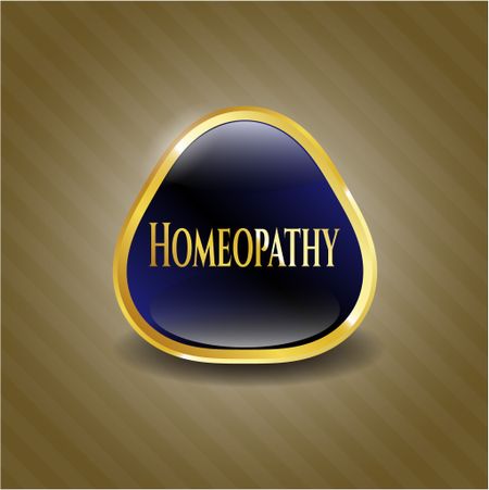 Homeopathy golden badge or emblem