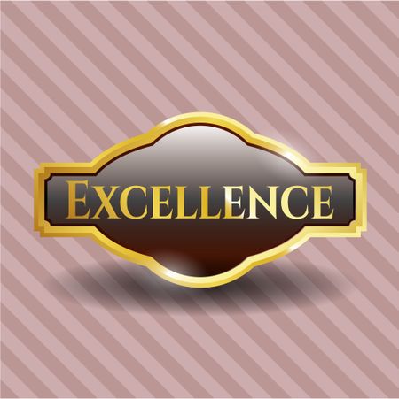 Excellence golden emblem or badge