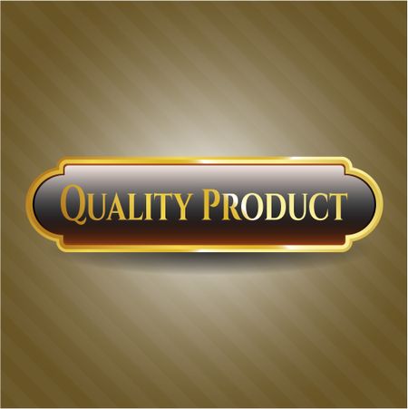 Quality Product golden emblem or badge