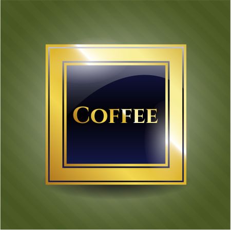 Coffee golden emblem or badge