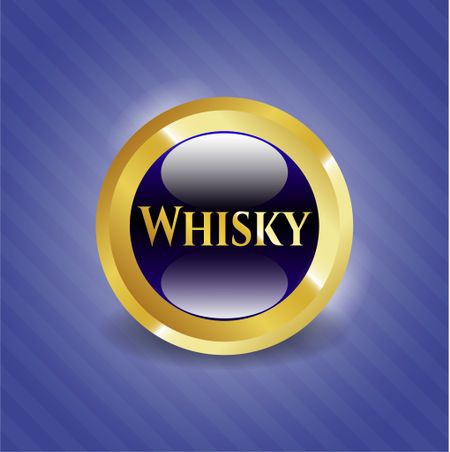Whisky golden emblem or badge