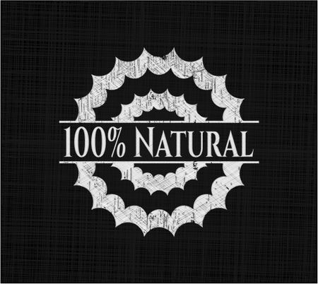 100% Natural written on a blackboard