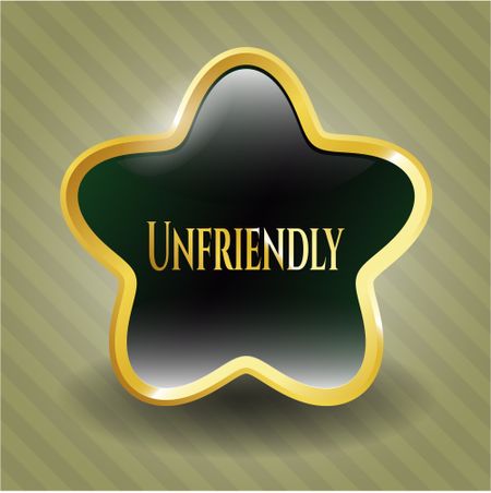 Unfriendly gold shiny emblem