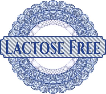 Lactose Free rosette (money style emplem)