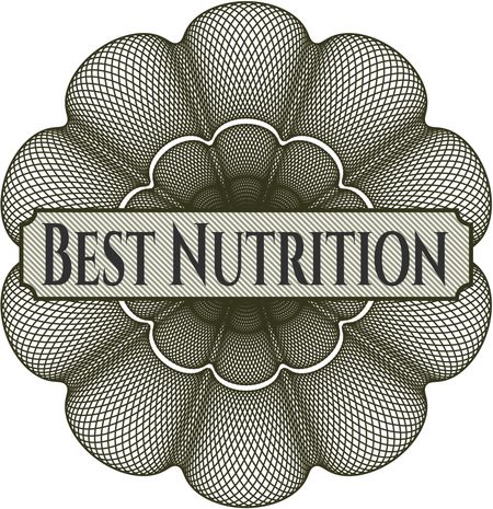 Best Nutrition inside money style emblem or rosette