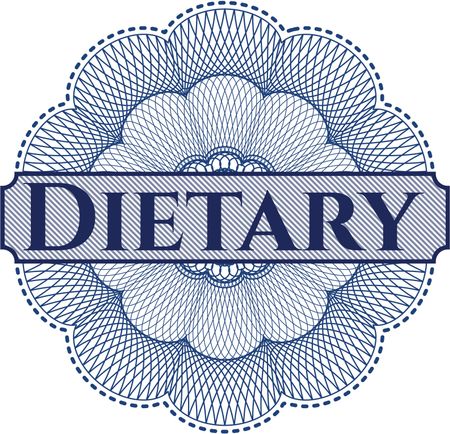 Dietary inside money style emblem or rosette