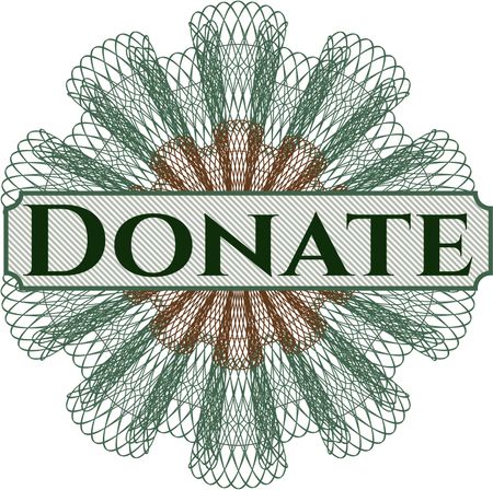 Donate written inside rosette