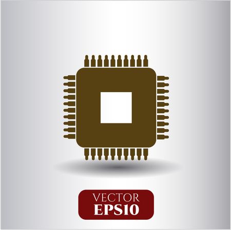 Microchip, microprocessor icon vector illustration