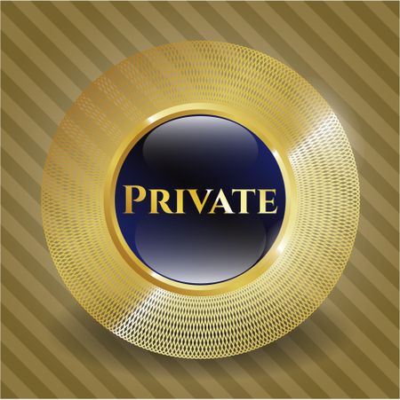 Private gold shiny emblem