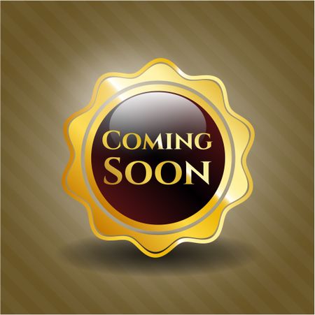 Coming Soon gold badge or emblem