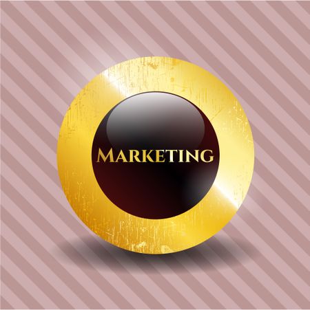 Marketing gold badge or emblem