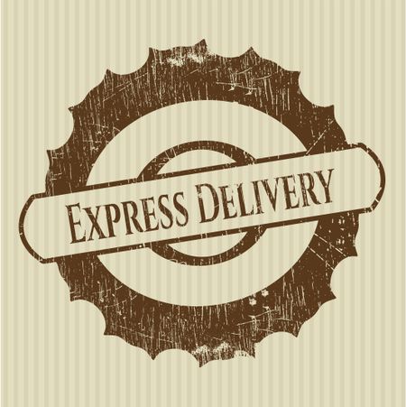 Express Delivery rubber seal with grunge texture
