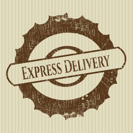 Express Delivery rubber seal with grunge texture