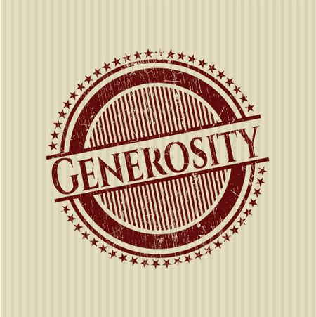 Generosity rubber grunge stamp