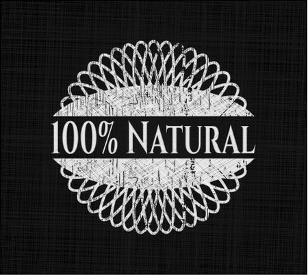 100% Natural on blackboard