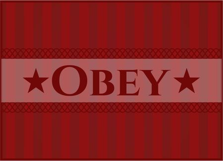Obey card, poster or banner
