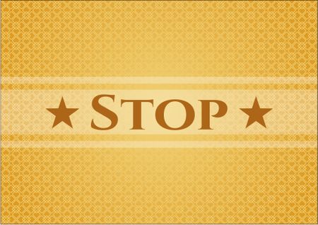 Stop retro style card or poster