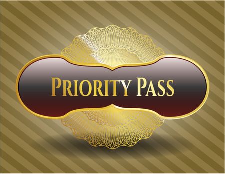 Priority Pass golden emblem or badge