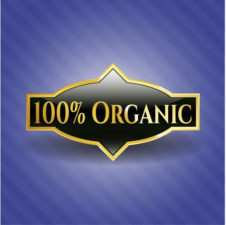 100% Organic golden badge