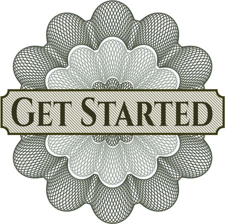 Get Started written inside rosette