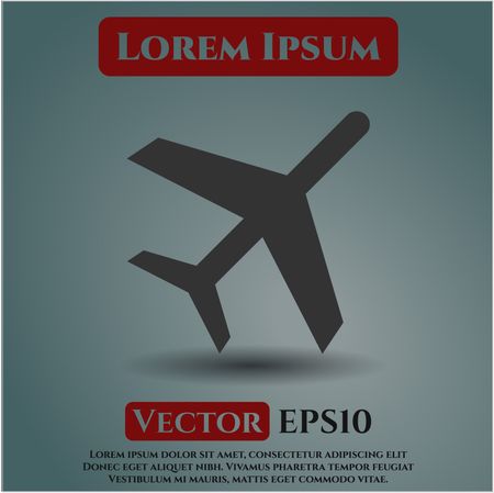 Plane vector icon or symbol