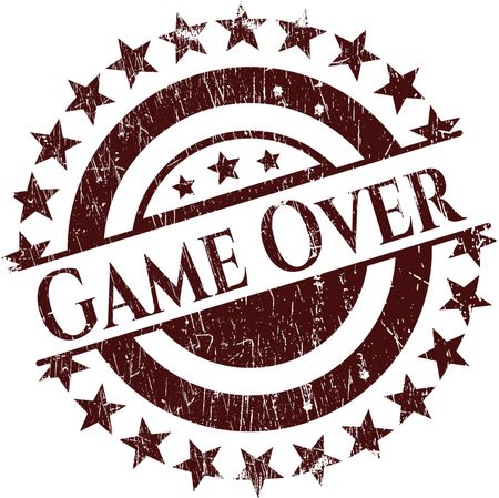 Game Over rubber grunge stamp