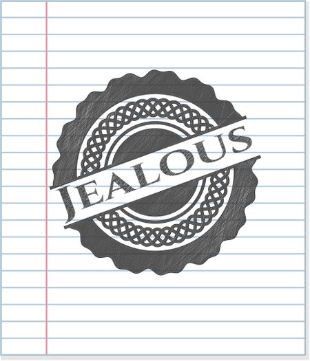 Jealous drawn with pencil strokes