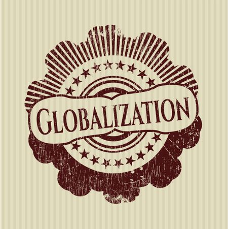 Globalization rubber grunge stamp