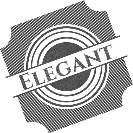 Elegant pencil strokes emblem