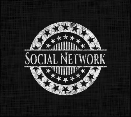 Social Network chalkboard emblem on black board