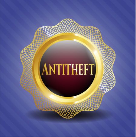 Antitheft gold shiny emblem