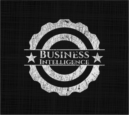 Business Intelligence chalkboard emblem on black board