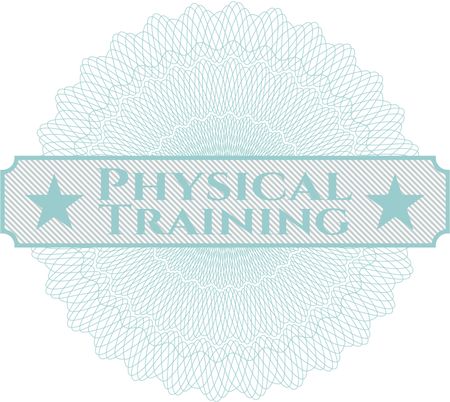Physical Training inside money style emblem or rosette