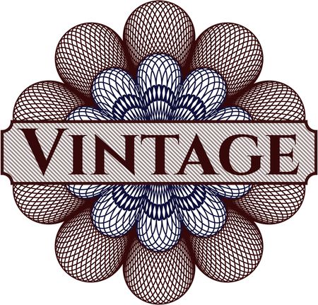 Vintage inside money style emblem or rosette