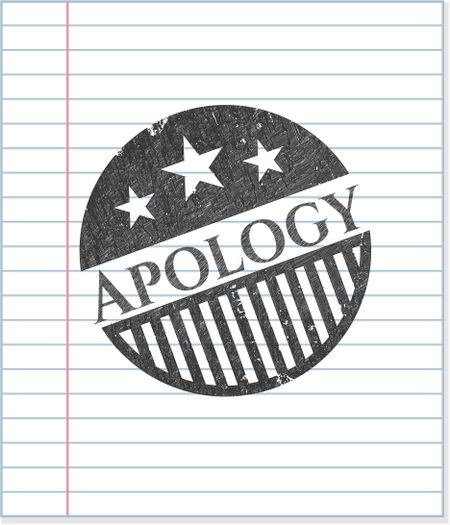 Apology draw with pencil effect