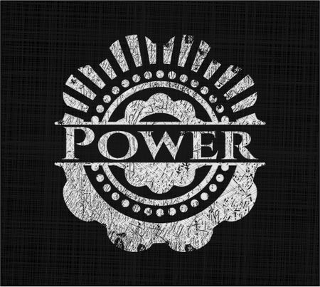 Power chalk emblem written on a blackboard