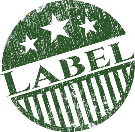 Label rubber grunge stamp