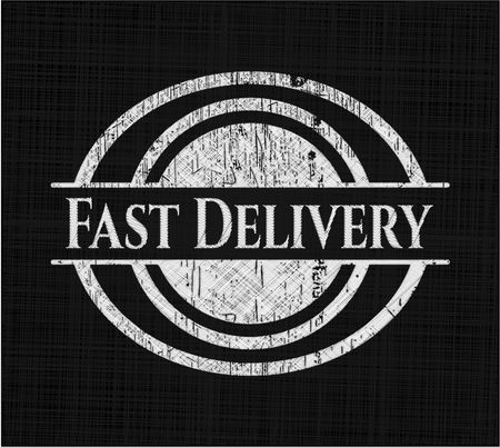 Fast Delivery chalkboard emblem written on a blackboard