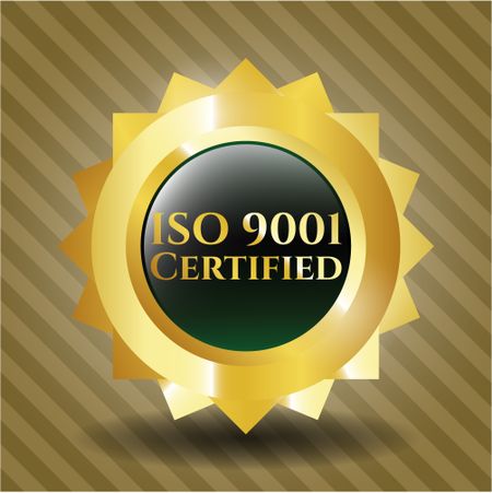ISO 9001 Certified gold emblem