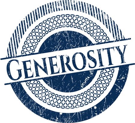 Generosity rubber stamp with grunge texture