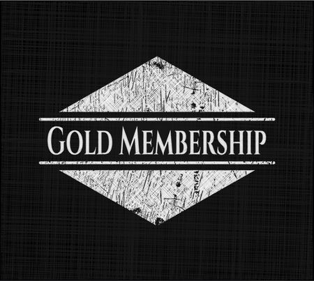 Gold Membership chalkboard emblem on black board