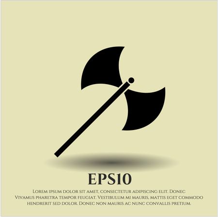 Medieval axe vector icon or symbol