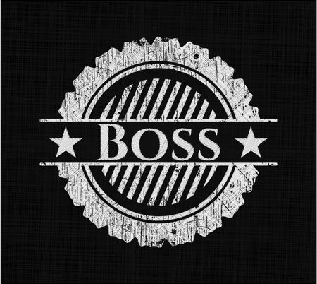 Boss chalk emblem written on a blackboard